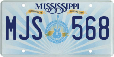 MS license plate MJS568