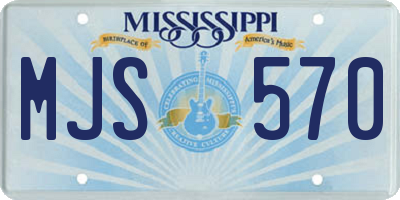 MS license plate MJS570