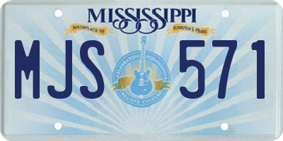 MS license plate MJS571