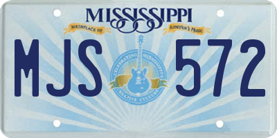 MS license plate MJS572