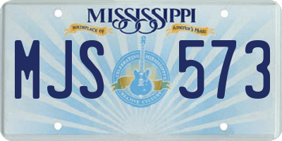 MS license plate MJS573