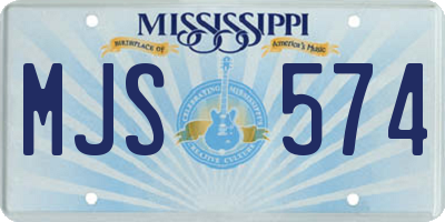 MS license plate MJS574
