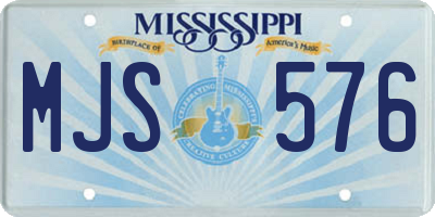 MS license plate MJS576