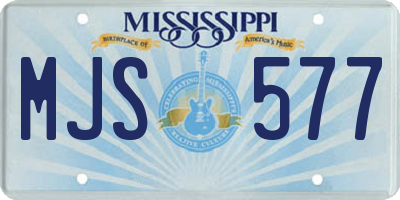 MS license plate MJS577