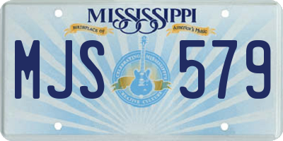 MS license plate MJS579
