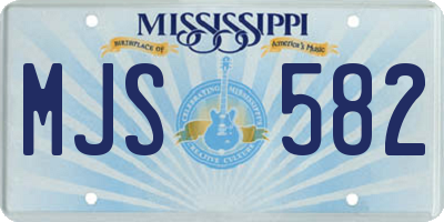 MS license plate MJS582