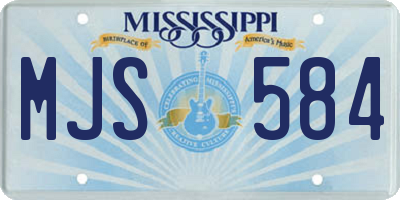 MS license plate MJS584