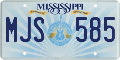MS license plate MJS585