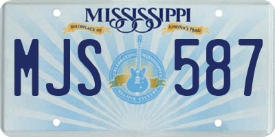 MS license plate MJS587