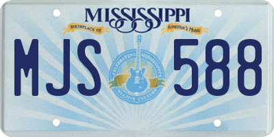 MS license plate MJS588