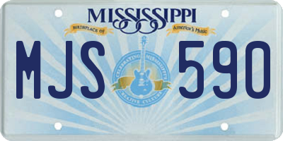 MS license plate MJS590