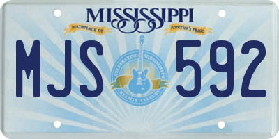 MS license plate MJS592
