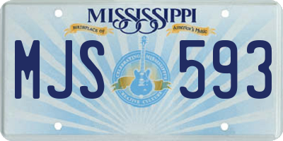 MS license plate MJS593