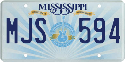 MS license plate MJS594