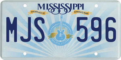 MS license plate MJS596