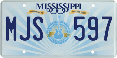MS license plate MJS597