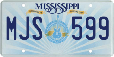 MS license plate MJS599