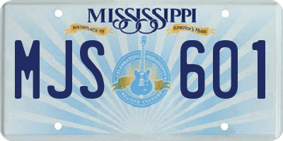 MS license plate MJS601