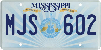 MS license plate MJS602