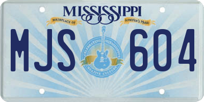 MS license plate MJS604