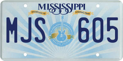 MS license plate MJS605