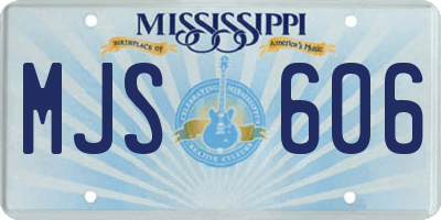 MS license plate MJS606