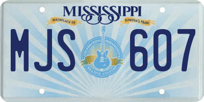 MS license plate MJS607