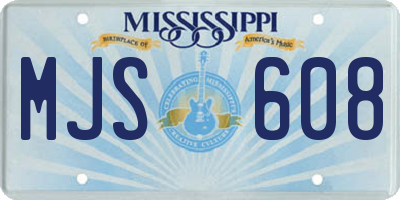MS license plate MJS608
