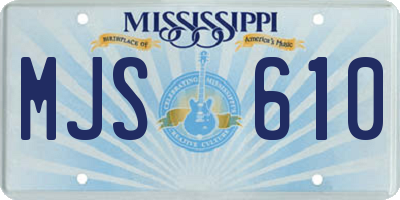 MS license plate MJS610