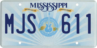 MS license plate MJS611