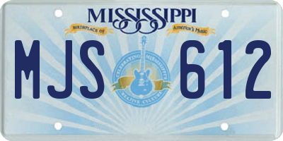MS license plate MJS612