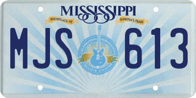 MS license plate MJS613
