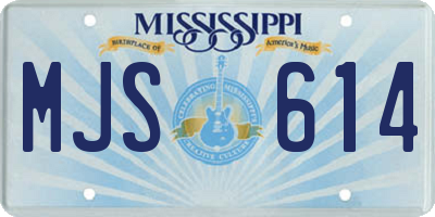 MS license plate MJS614