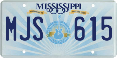 MS license plate MJS615
