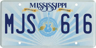 MS license plate MJS616