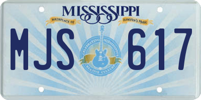 MS license plate MJS617