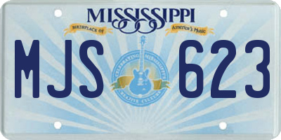 MS license plate MJS623