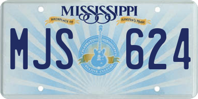 MS license plate MJS624
