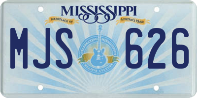 MS license plate MJS626
