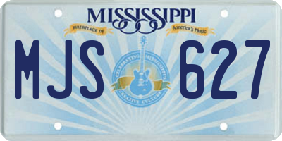 MS license plate MJS627