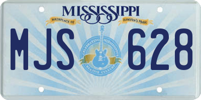 MS license plate MJS628