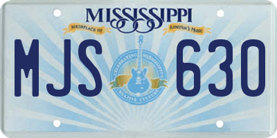 MS license plate MJS630