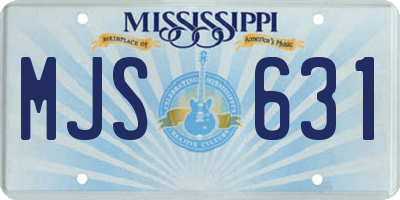 MS license plate MJS631