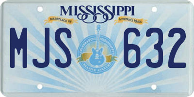 MS license plate MJS632