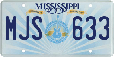 MS license plate MJS633