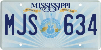 MS license plate MJS634