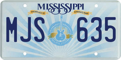 MS license plate MJS635