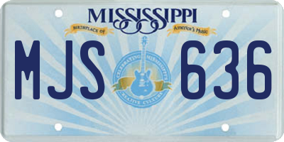 MS license plate MJS636