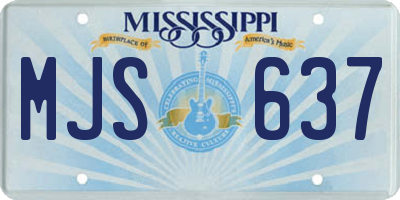 MS license plate MJS637