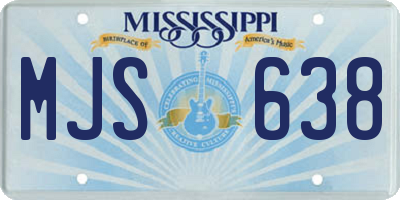 MS license plate MJS638